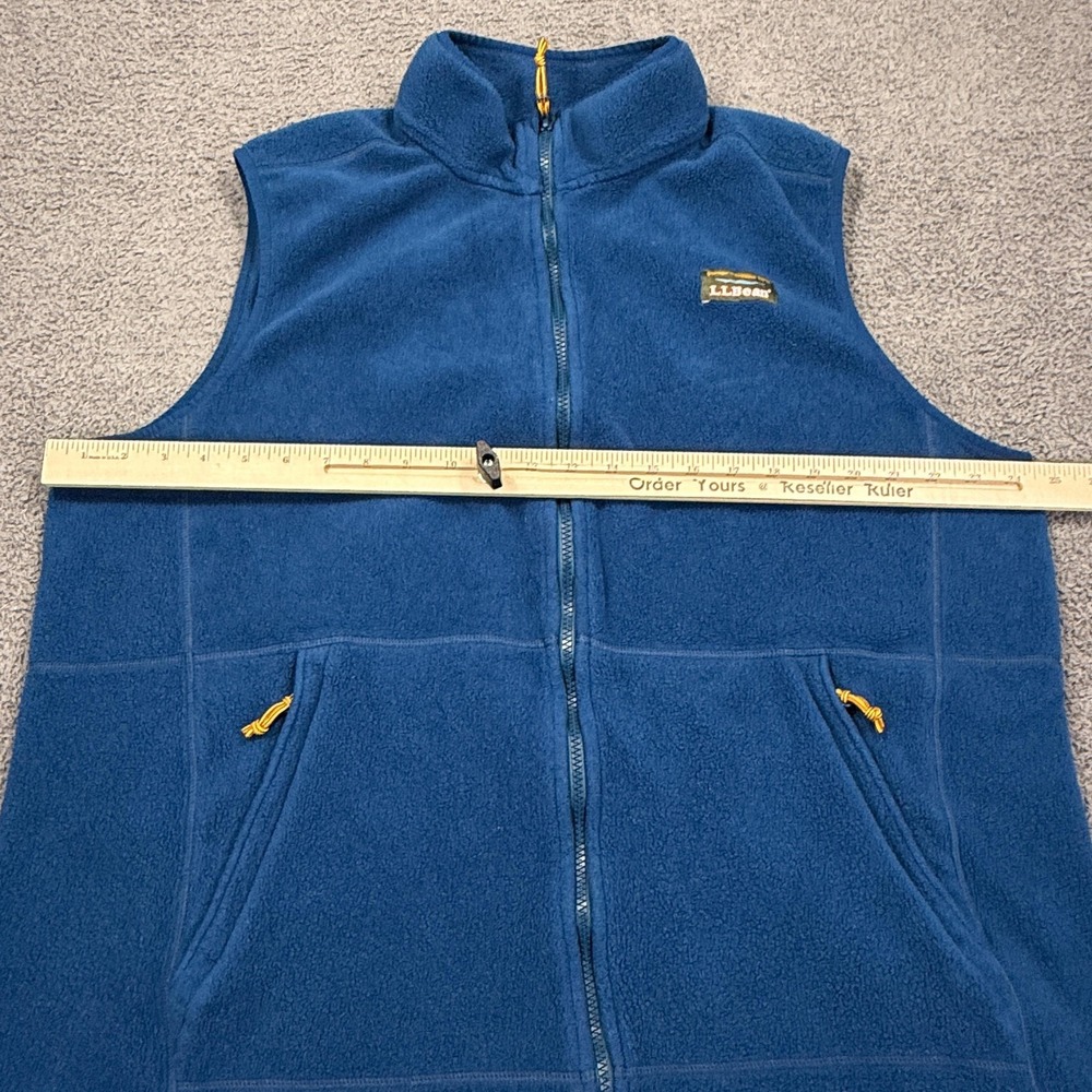 L.L.Bean Vest Mens 2XL Tall‎ Blue Fleece Full Zip Pockets Recycled Polyester - Picture 7 of 11